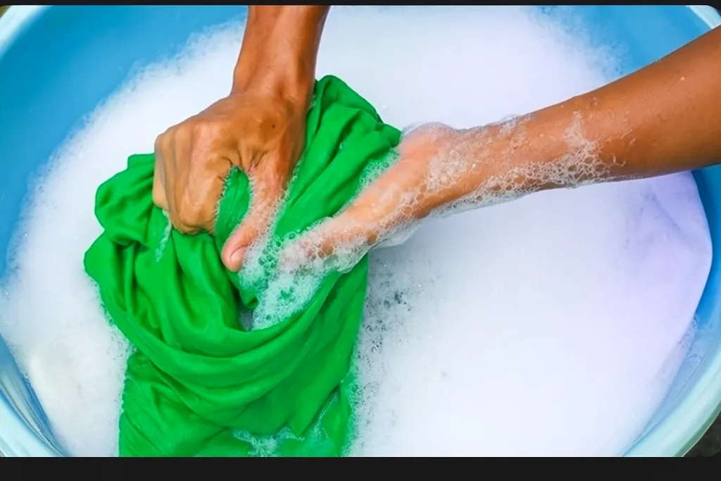 Статья - как удалить крску с одежды _Стирка зелёной ткани_.png Статья - как удалить крску с одежды _Стирка зелёной ткани_.png