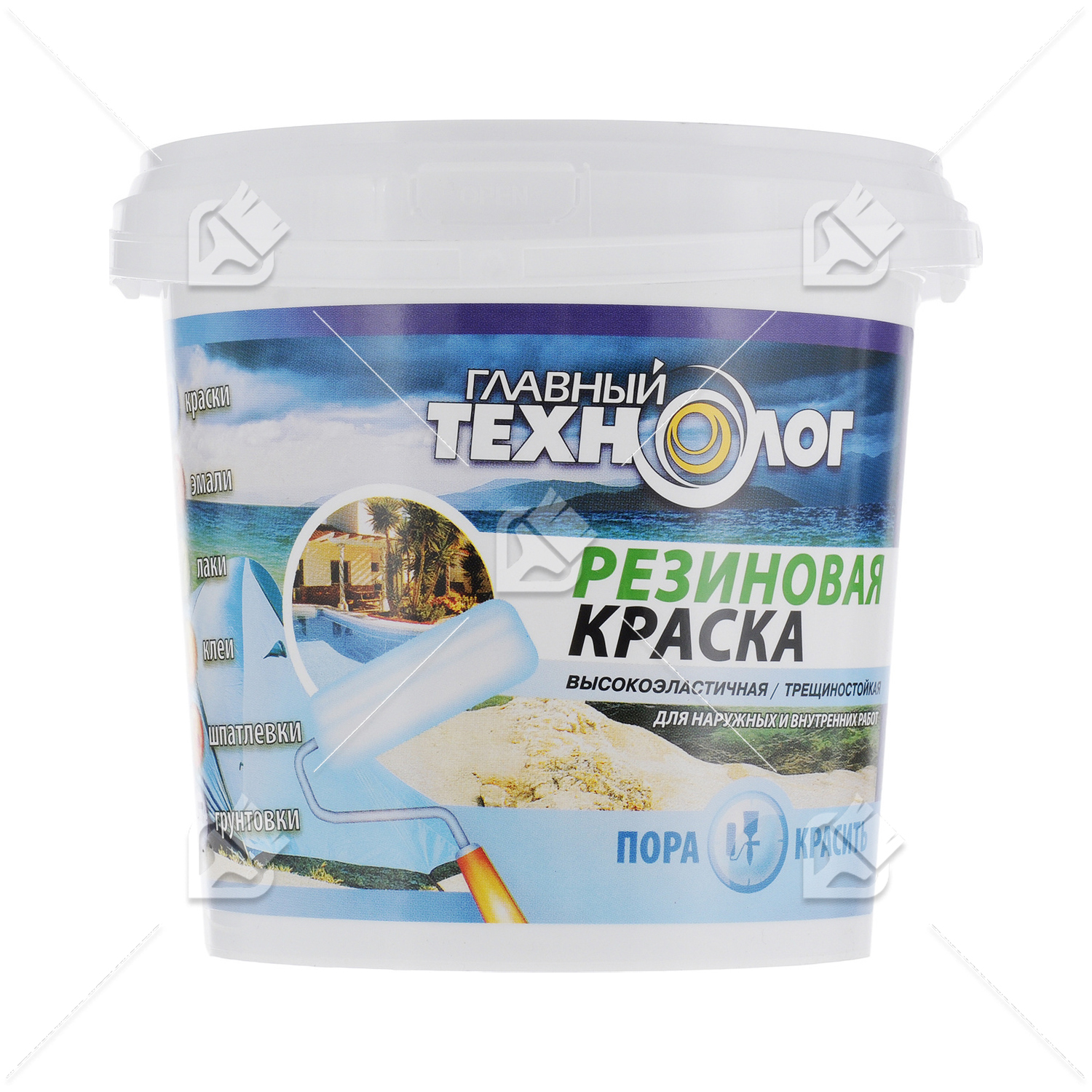 Краска резиновая латекс-акрилатная Главный Технолог база С 11,5 кг.