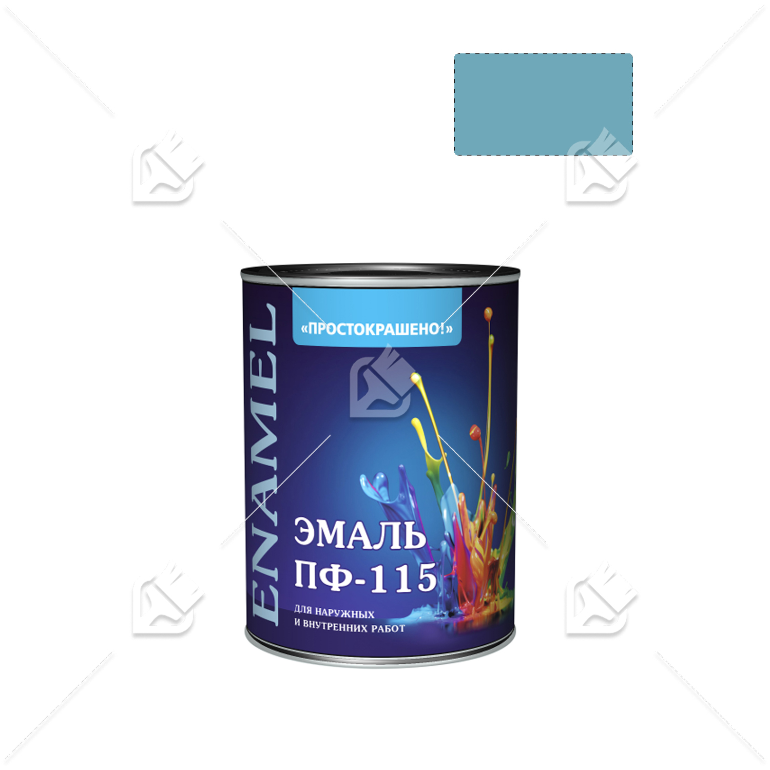 Эмаль ПФ-115 универсальная алкидная Простокрашено голубая 0,8 кг