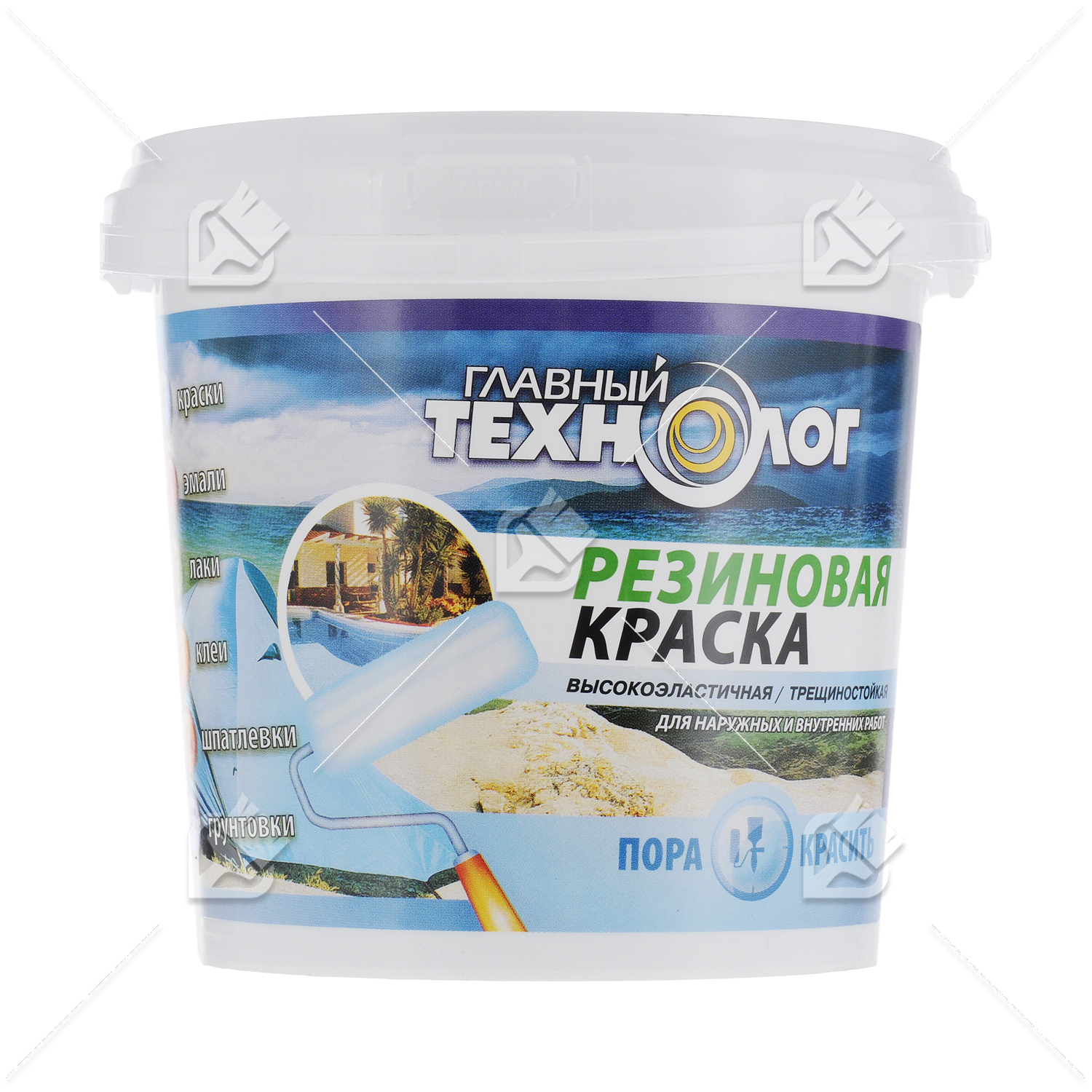 Краска резиновая латекс-акрилатная Главный Технолог база С 2,4 кг.