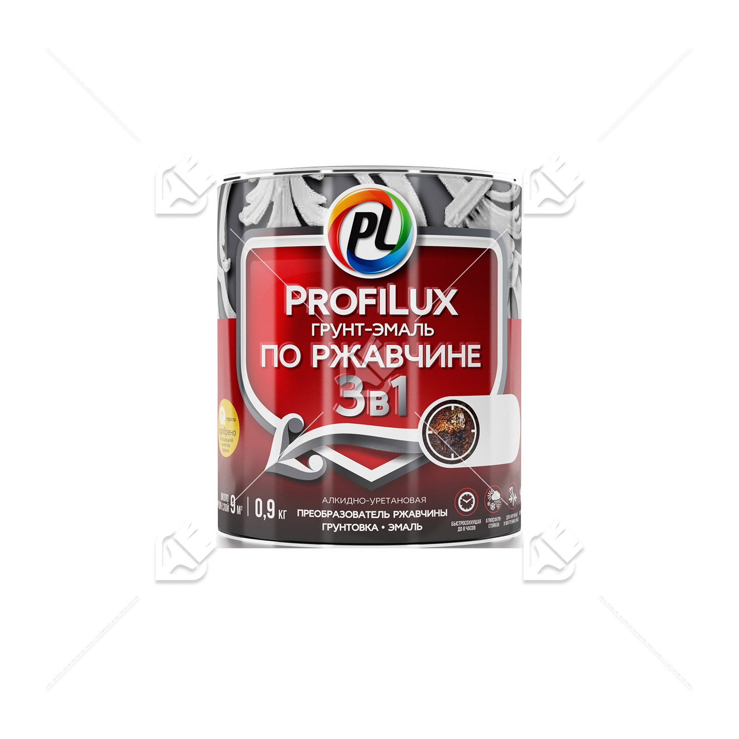 Грунт-эмаль на ржавчину 3 в 1 Profilux полуматовая зелёная 5 кг.
