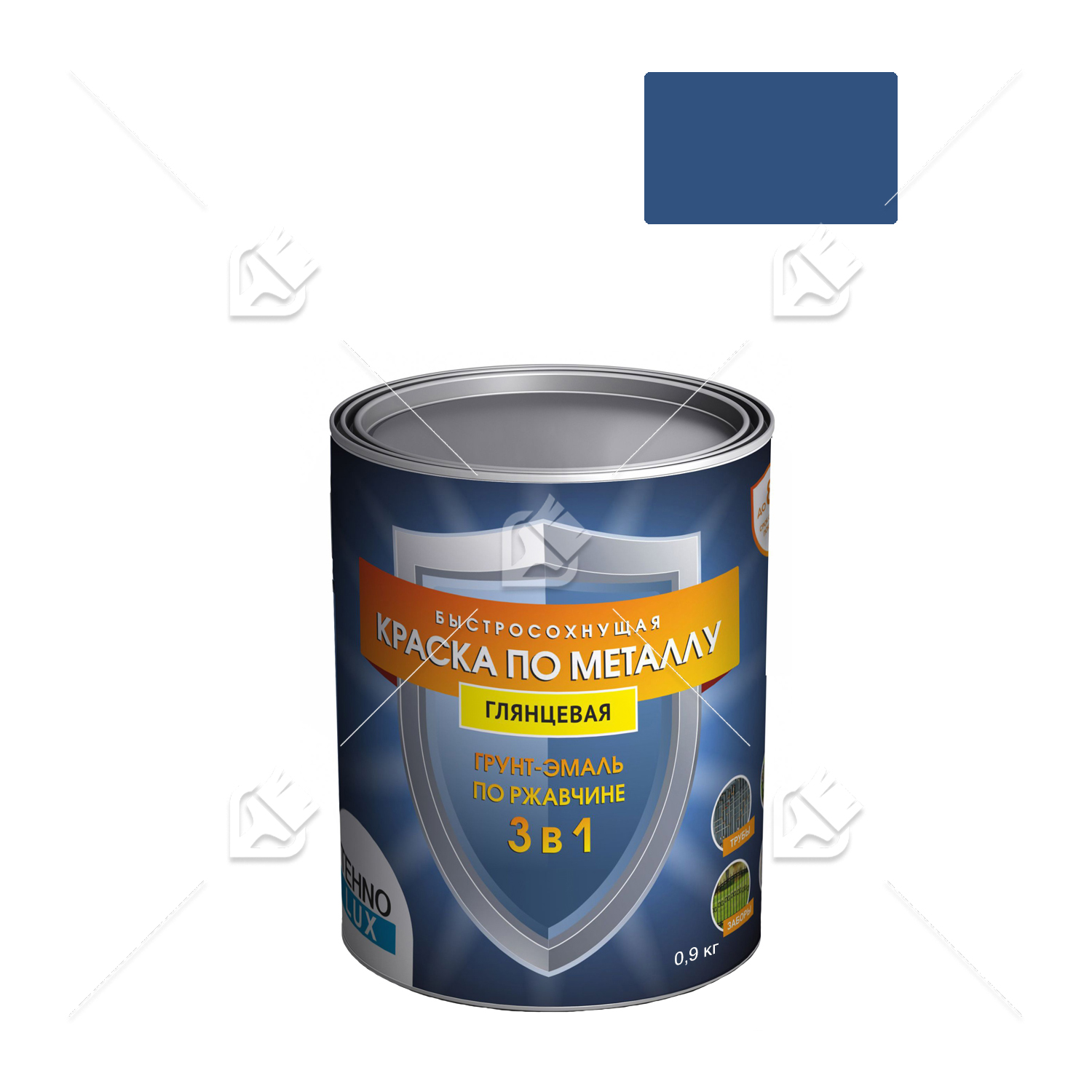 Грунт-эмаль 3 в 1 Технолюкс гладкая синяя 0,9 кг