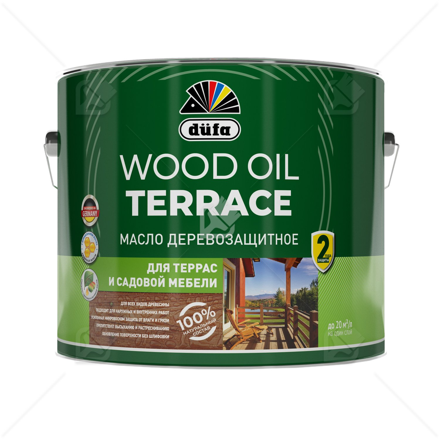 Масло деревозащитное для террас и садовой мебели Dufa Wood Oil Terrace дуб 9л