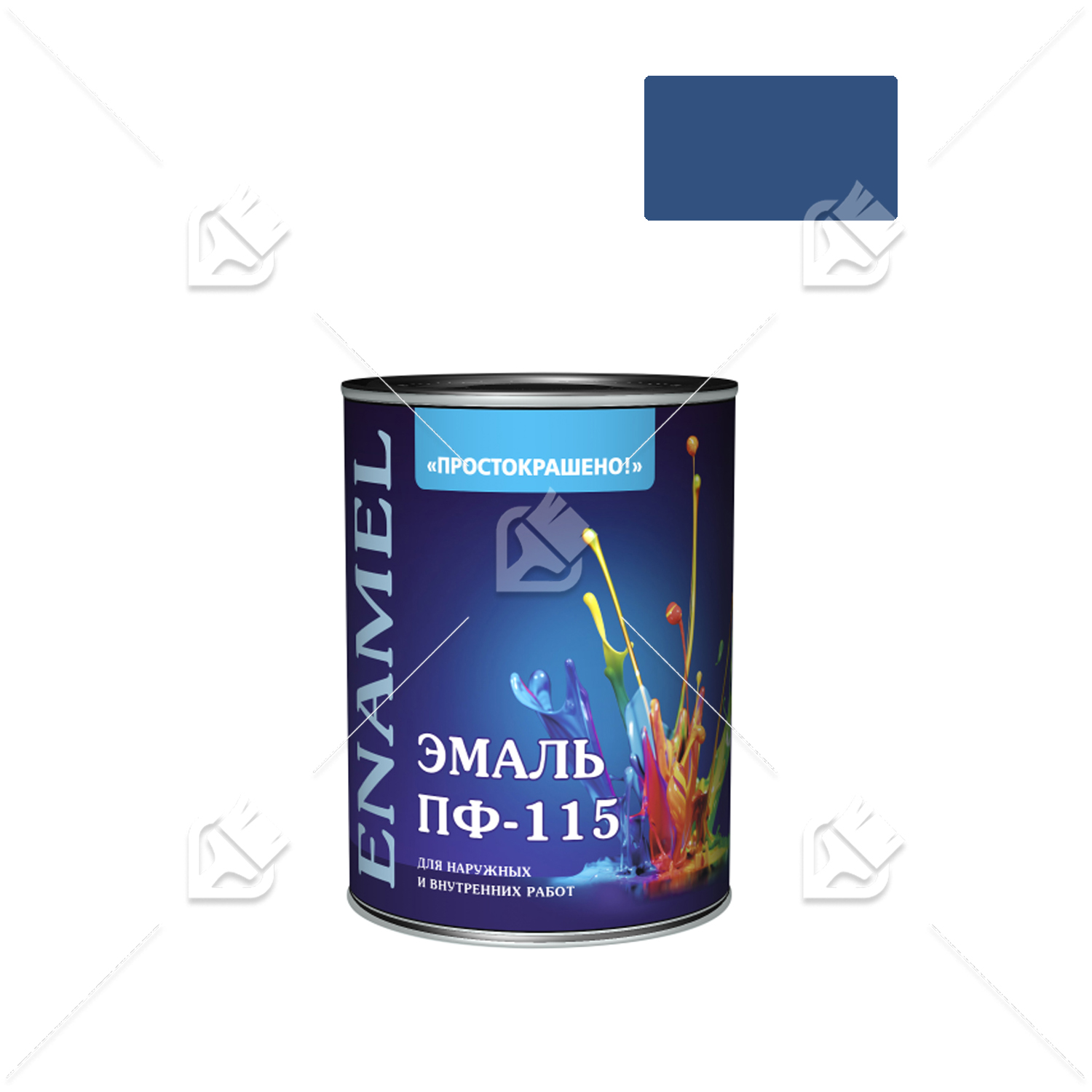 Эмаль ПФ-115 универсальная алкидная Простокрашено синяя 1,8 кг