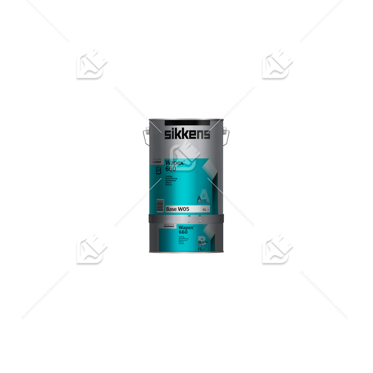 Покрытие эпоксидное для пола и стен Sikkens Wapex 660 SET полуматовое база BS W05 1л.