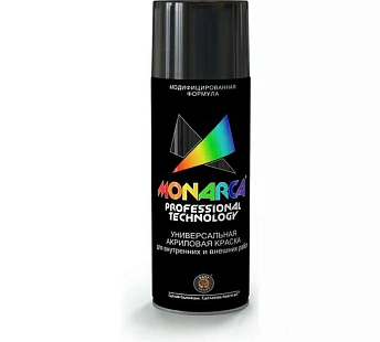Краска универсальная аэрозольная акриловая Eastbrand Monarca матовая RAL 9005 черная 520 мл.