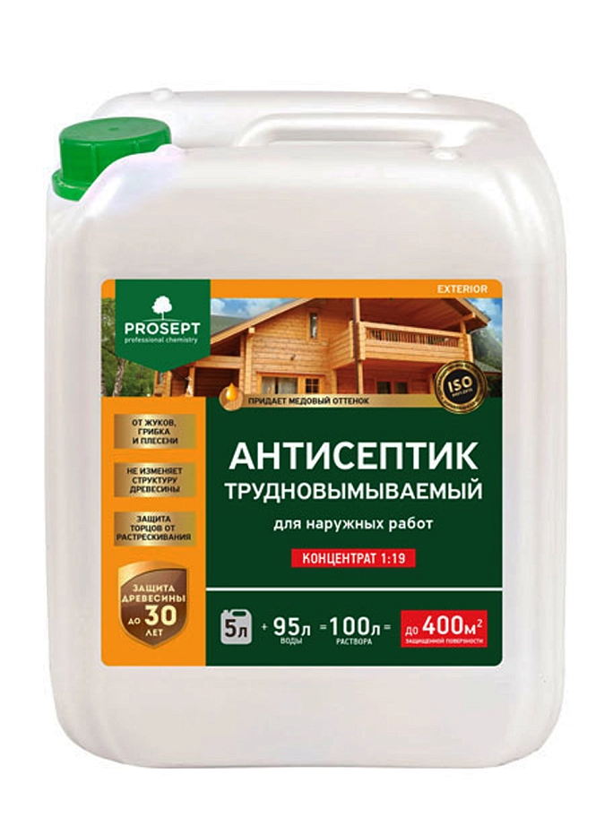 Антисептик защитный для древесины водный Prosept Exterior концентрат 1:19 5 л.