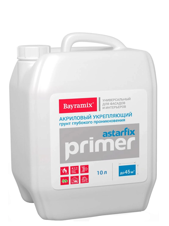 Bayramix Астар Фикс грунтовка глубокого проникновения универсальный для внутренних и наружных работ (10л)