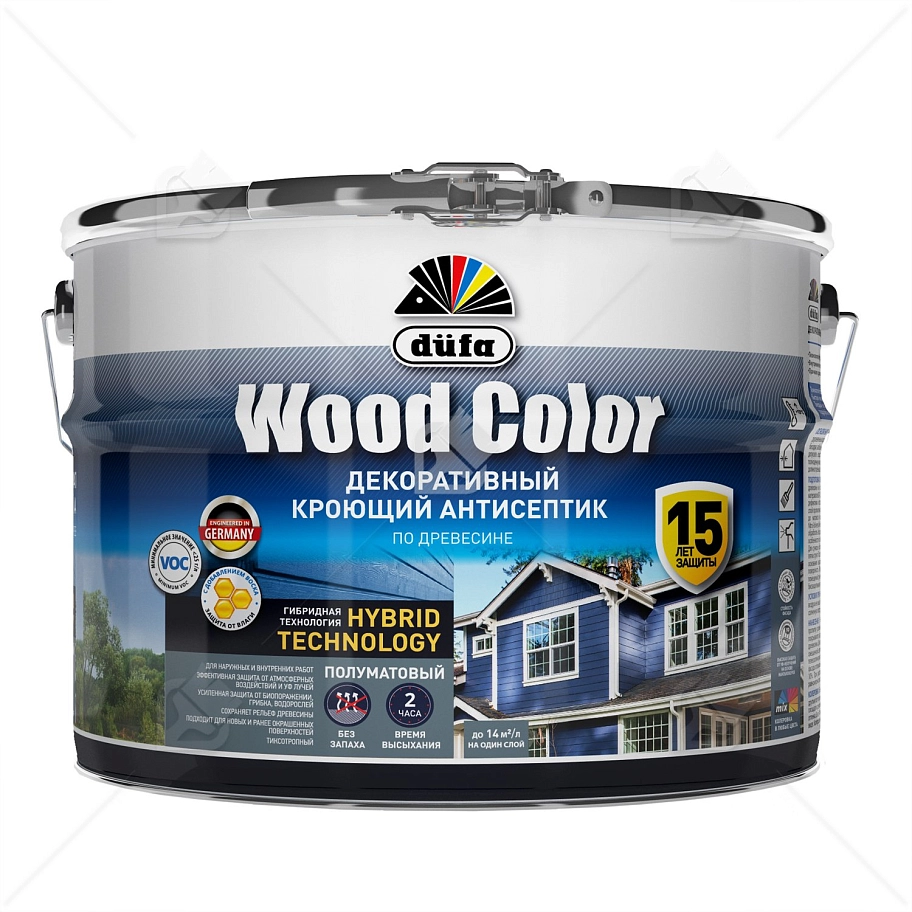Кроющий антисептик Dufa Wood Color серый шелк 9 л
